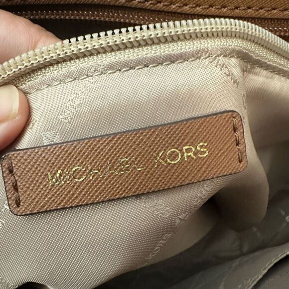 Michael Kors Ayden Luggage Tote Saffiano Leather Hand Bag‎ Large Carryall Brown - Picture 7 of 10